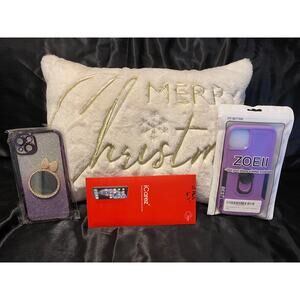 iPhone 15 Plus Phone Case - Lilac, Purple & Silver Glitter, or Screen Protector